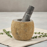 Pestello e Mortaio Decorativo in Pietra di Fiume Naturale - Piccolo