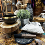 Singing Bowl Set 14cm Green Tara Hand-Beaten
