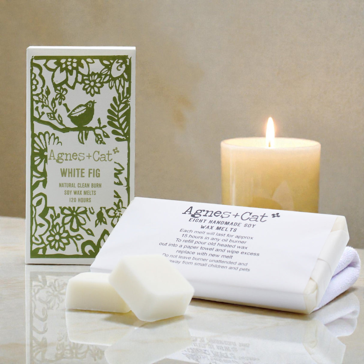 Agnes + Cat Box of 8 Wax Melts – White Fig