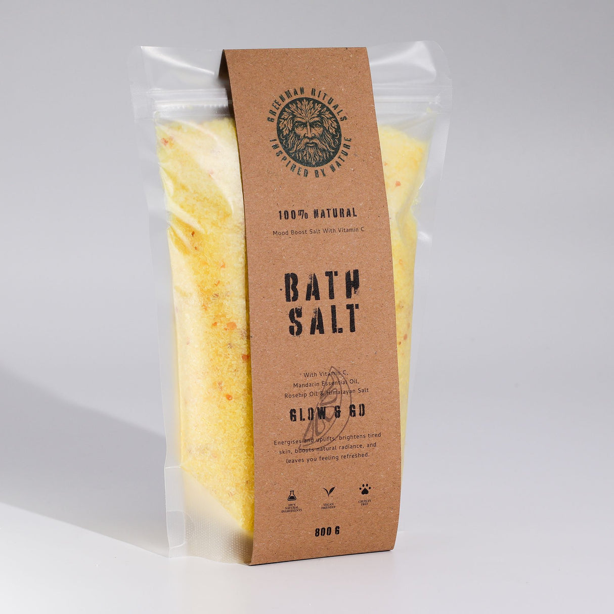 Greenman Rituaalit C-vitamiini & Mandariini Epsom-kylpysuola – Hehku & Matkaan