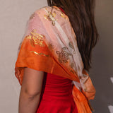 Платок Nomad Sari с летним принтом черепахи — коралловый (180x50 см)