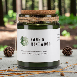 Greenman Woodwick Soy Candle – Sage & Mintwood