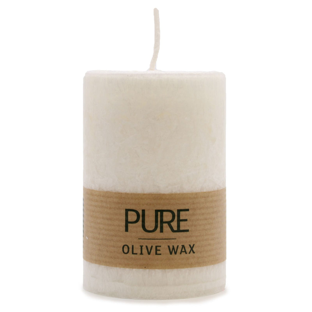 Pilaar Kaars Olijfwax 90x60 Wit