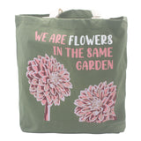 Tote Bag, Olive Printed Cotton
