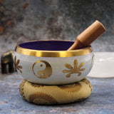 Ensemble de bols chantants Yin Yang blanc violet 14cm