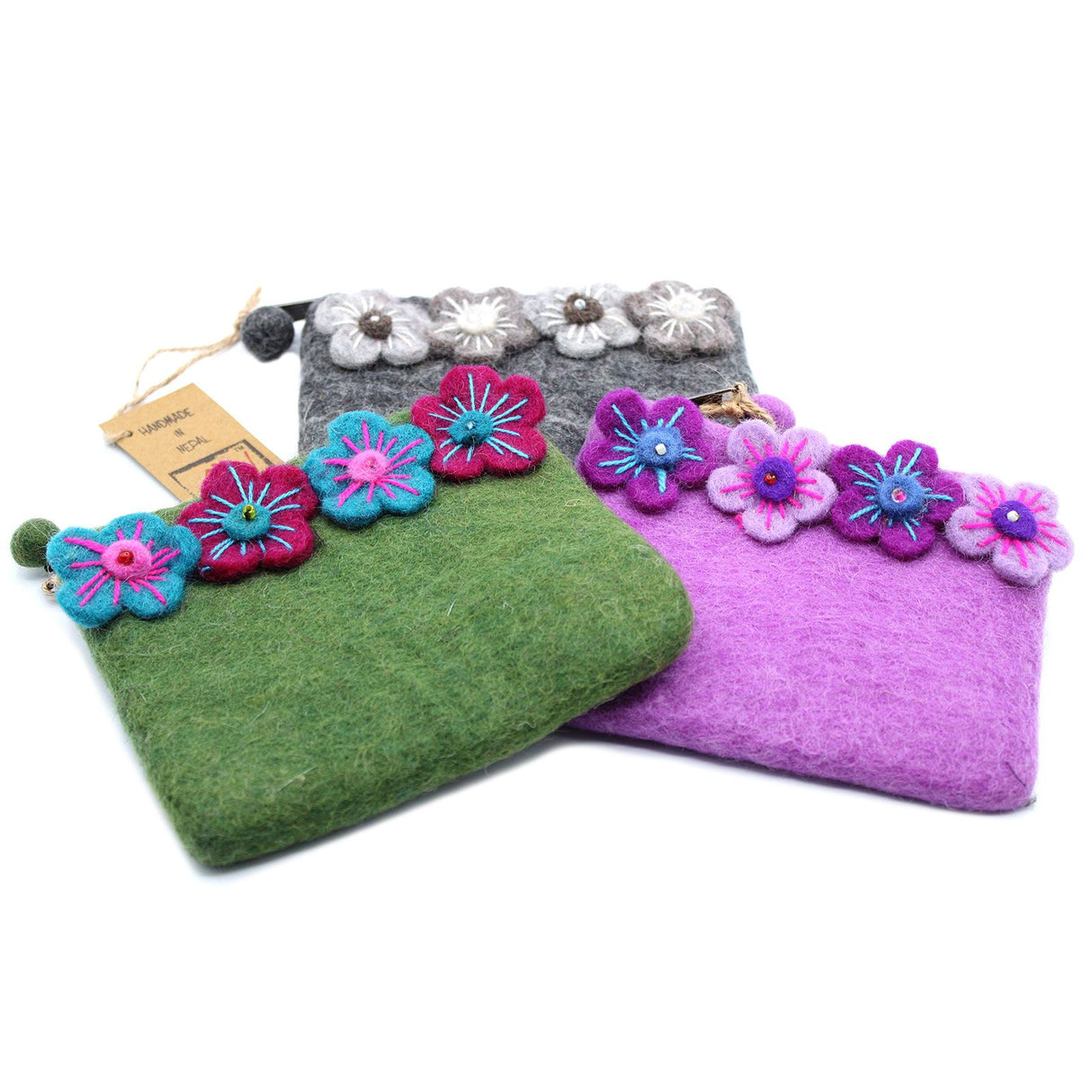 Pochette zippée Quatre Fleurs Assorties