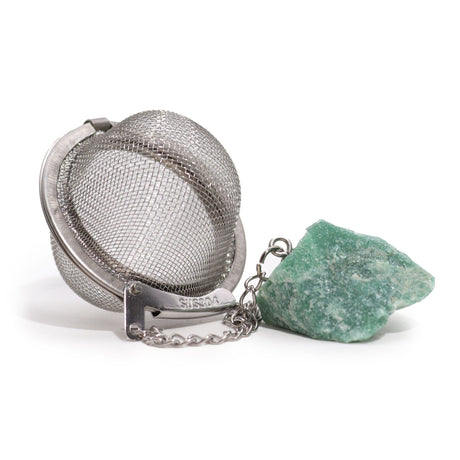 Tea Infuser With Raw Green Aventurine Gemstone