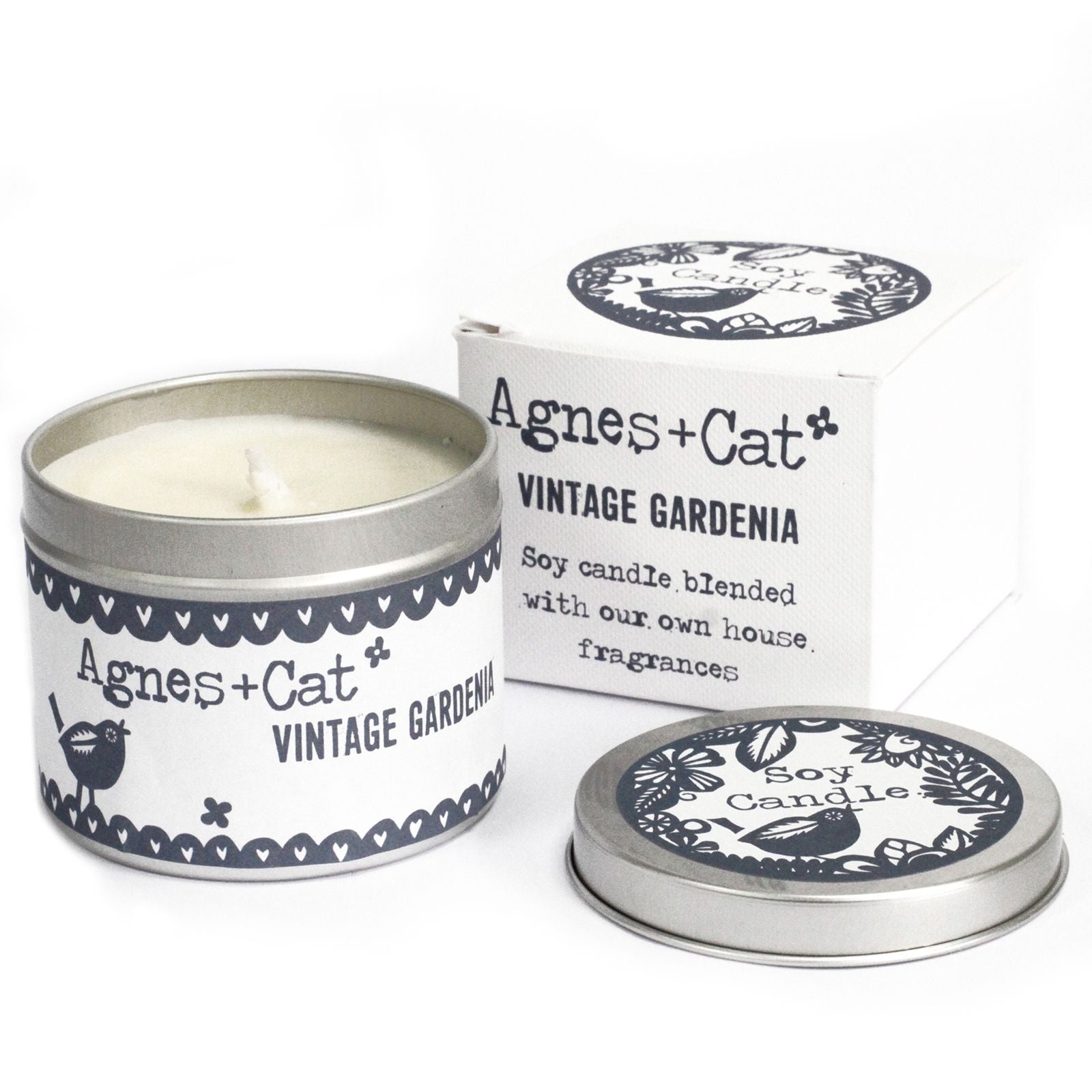Vintage Gardenia Sojavax Doftljus i Plåtburk