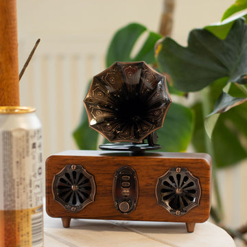 Mini doppio grammofono retrò con altoparlante – Bluetooth – 5,4 watt x 2