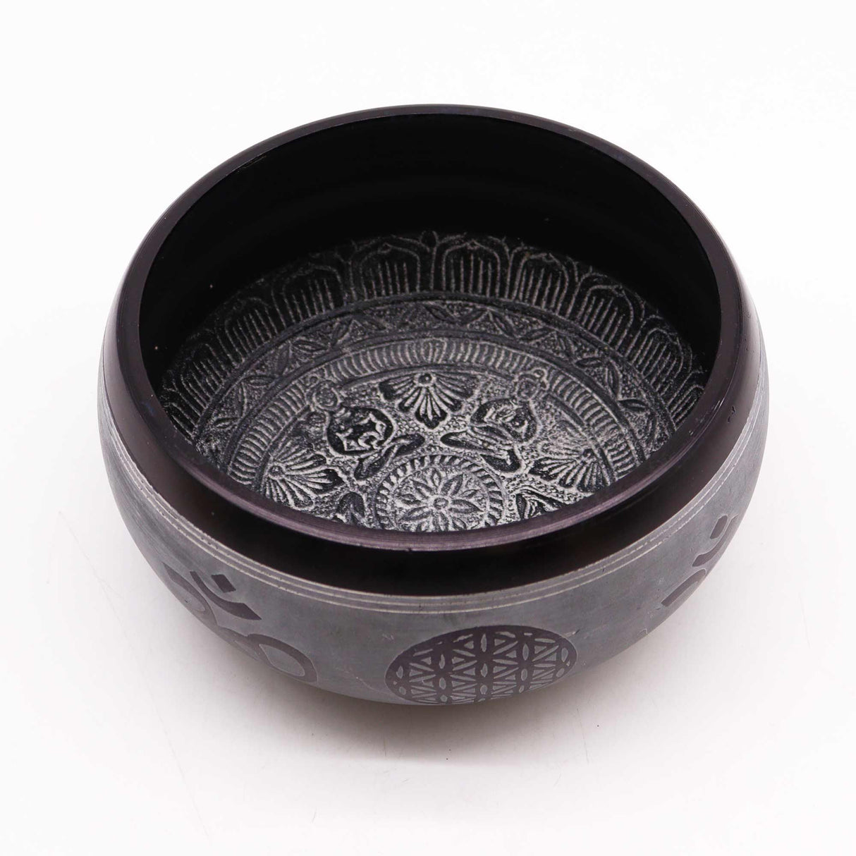 Cuenco tibetano Om Five Buddha Earth Powder 16 cm