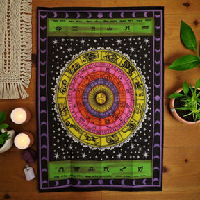 Cotton Wall Art (70x110cm) – Zodiac Colourful, Tapestries