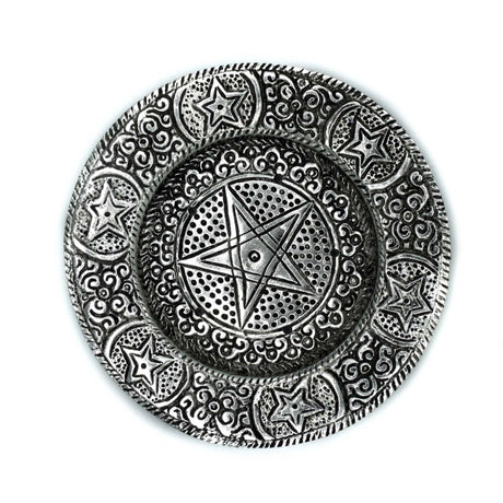 Porta Incienso Pentagrama Aluminio Pulido 11.5cm