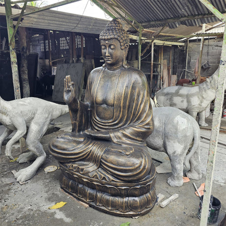 Buddha Statue Teaching Lotus 2m Antique Gold