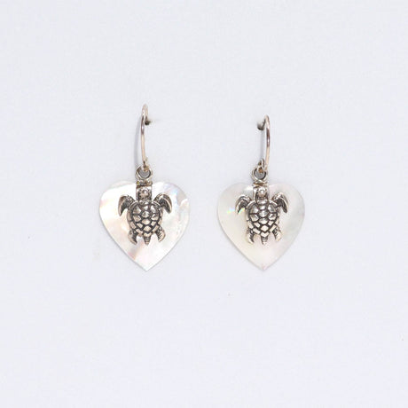 Sea Turtle Earrings Sterling Silver Mother of Pearl