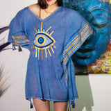 Kaftan Hand Painted Evil Eye Nomad Sari