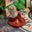 Multi Purpose Buddha Incense Plate – Ceramic Soft Red, Incense Burner and Candle Holder