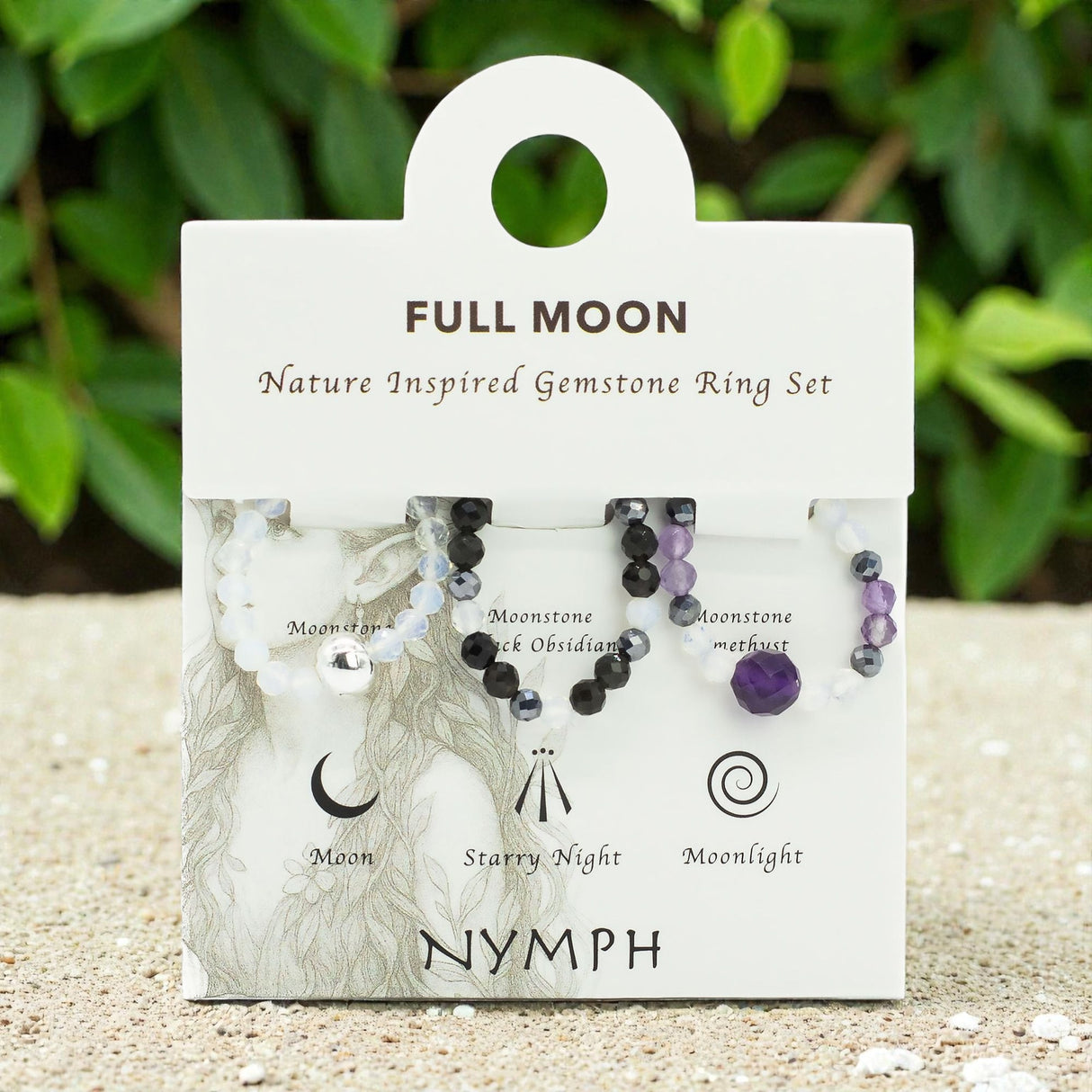 Nymph Spirit Gemstone Ring Set – Full Moon