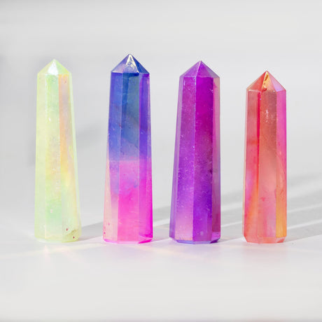 Edelsteen Obelisk Punt 9cm – Aurura Kristal Kwarts – Perzik