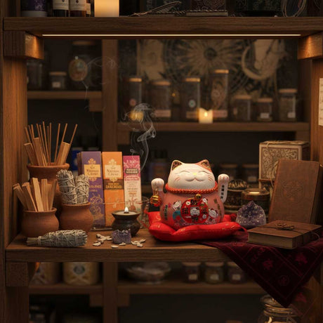 Mini Solar Powered Money Cat in Box – Black