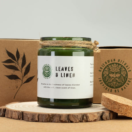 Greenman Woodwick sójová sviečka – Listy a Ľan