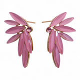 Vintage Pink Glass Floral Stud Earrings