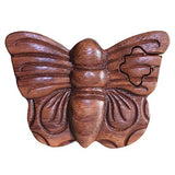 Wooden Puzzle Box With Secret Compartment – Butterfly