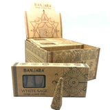 Valkosalvia suitsukekartiot pyramidi 10 kappaletta Banjara