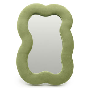 Soft Squiggly Mirror – Large Cloud – Moss Green (33.4x23.5x2.3cm)