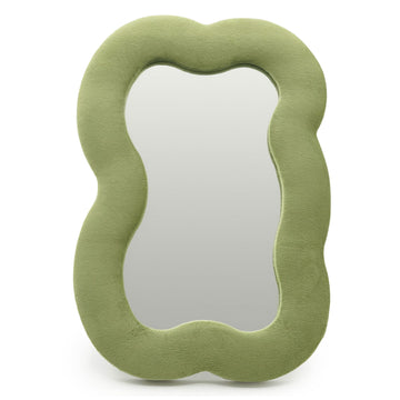 Specchio Morbido e Ondulato – Grande Nuvola – Verde Muschio (33.4x23.5x2.3cm)