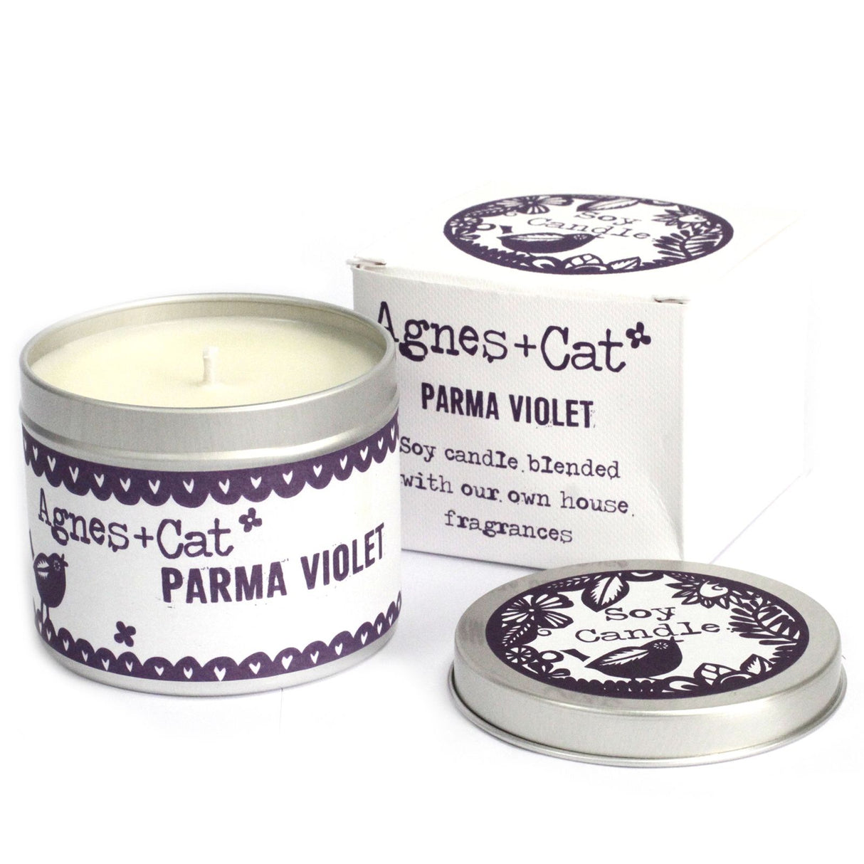 Свеча в жестяной банке с соевым воском Parma Violet 200 мл