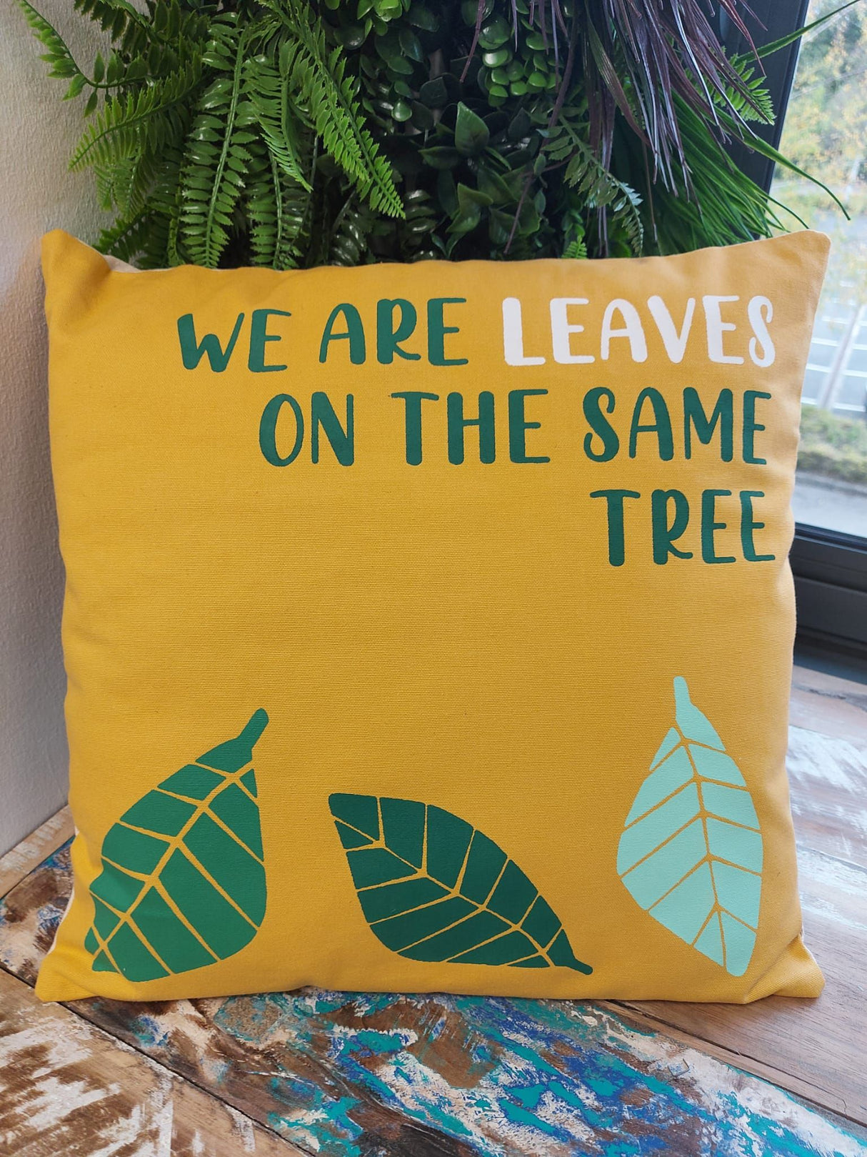 Bavlnený poťah na vankúš 45x45cm We Are Leaves modrý