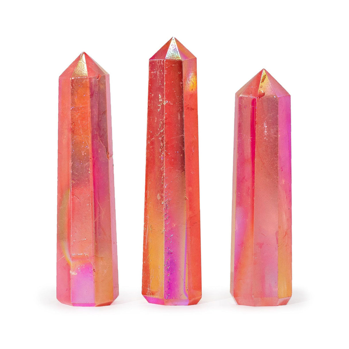 Obelisk od dragog kamena 9 cm – Aurura kristalni kvarc – Breskva