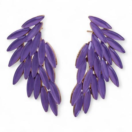 Vintage Lavender Glass Angel Wing Dangle Earrings