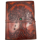 Celtic Tree of Life Embossed Leather Journal 20x16cm