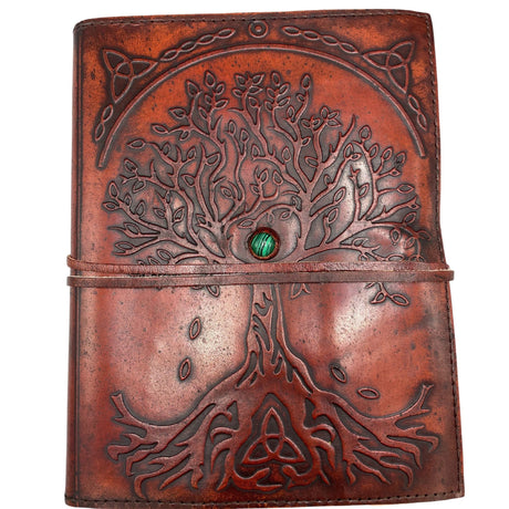 Celtic Tree of Life Embossed Leather Journal 20x16cm