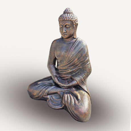 Estatua de Buda de 0,96 m con acabado en bronce dorado antiguo tailandés