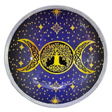 Altar Offering Plate Enameled Purple Triple Moon Three-Legged