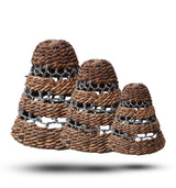 Lampeskjermer Boho Bananblad Raffia 3-delt sett