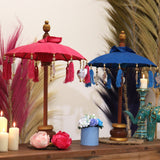 Dekorativ parasoll turkis bomull 40cm