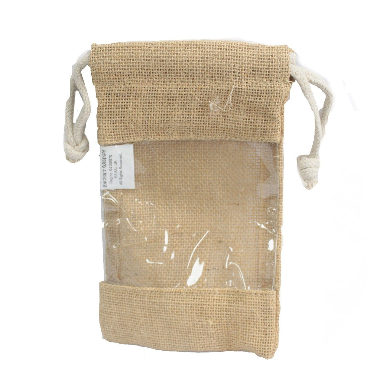 Jute Drawstring Window Bag 20x12cm