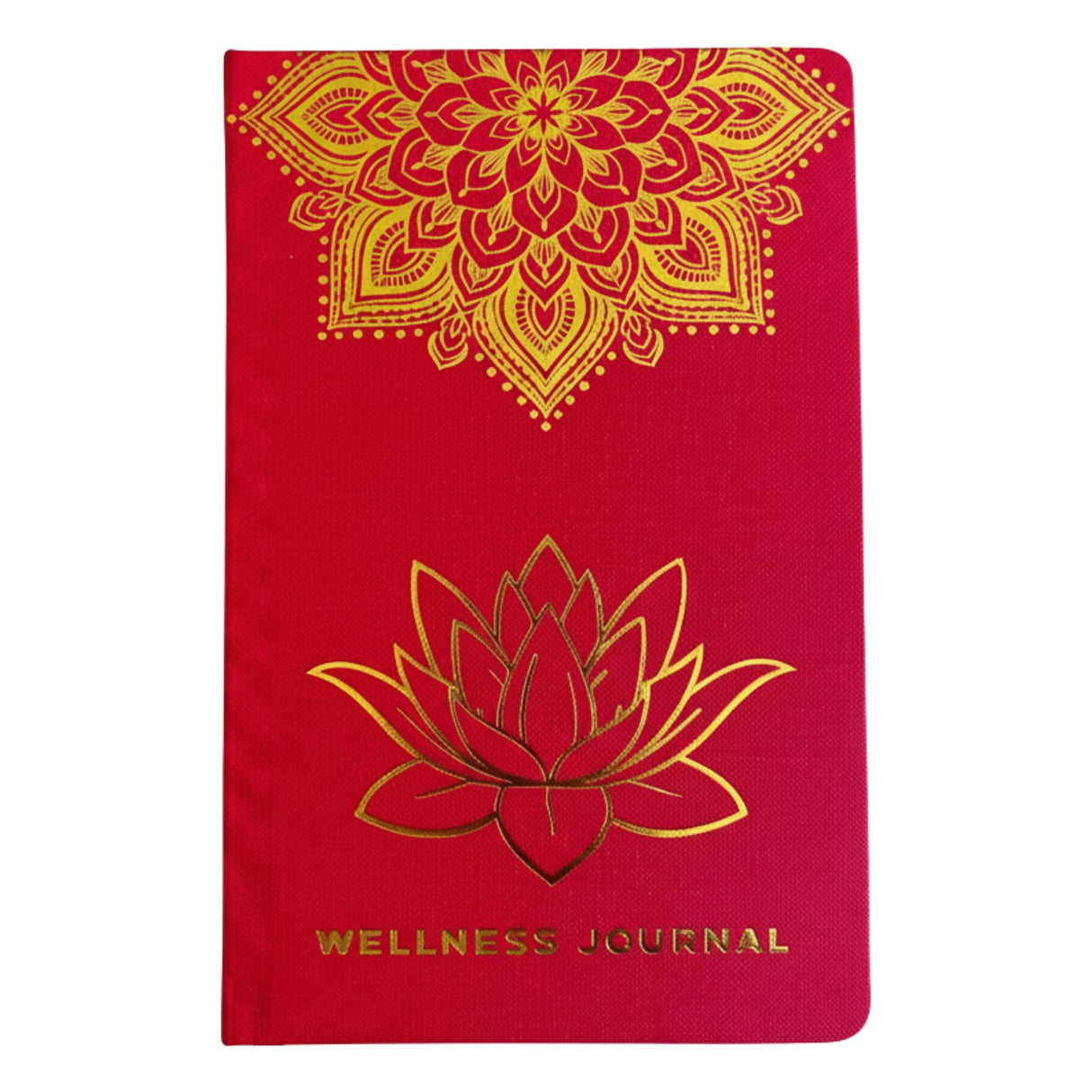 Red Wellness Journal – 120 pages – Golden Mandala and Lotus
