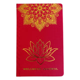 Red Wellness Journal – 120 pages – Golden Mandala and Lotus