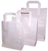 Valkoiset SOS-kantokassit 7x10x9 tuumaa 500 pakkaus