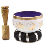 Ensemble de bols chantants Yin Yang blanc violet 10.7cm