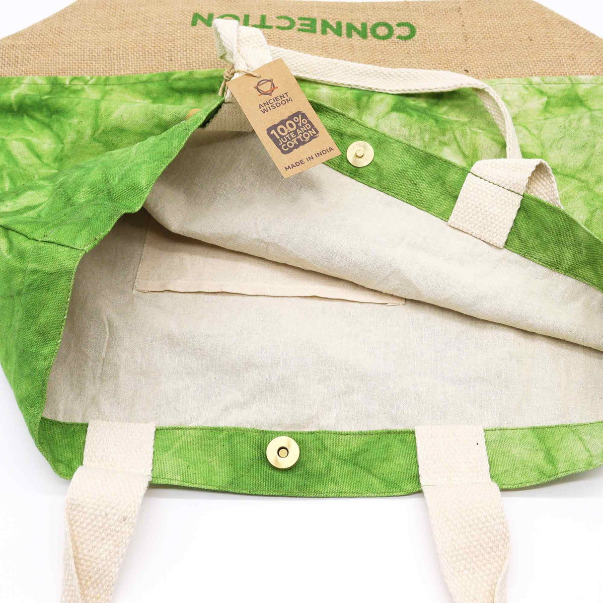 Tote Bag Tree of Life Green Stonewash