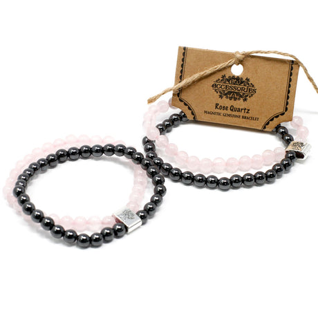 Rose Quartz Crystal Bracelet, Magnetic