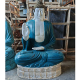 Buddha Statue, Thai Turquoise And Stone 0.96m Meditating