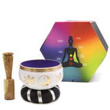 Ensemble de bols chantants Yin Yang blanc violet 10.7cm