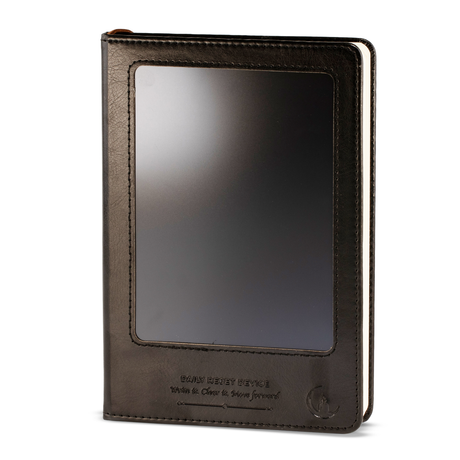 A5 Intention Note Book - LCD Wipe Screen - Black Leather Effect - 80 Leafs