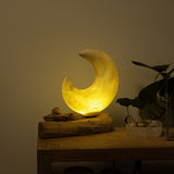 Lampe DriftGlow Abat-jour Croissant de Lune Craquelé – Gris